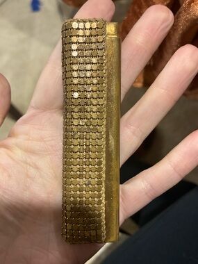 Vintage gold mesh compact comb